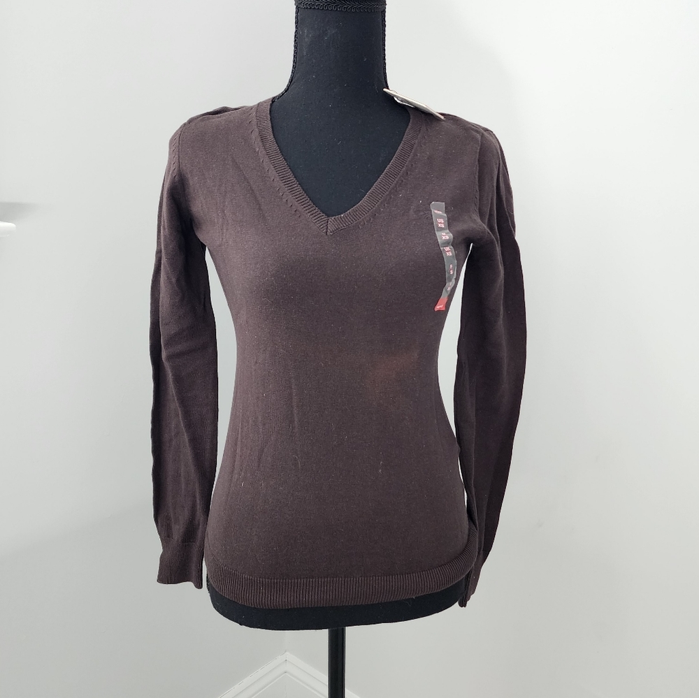 Espirit womens long sleeve knit v-neck top - Brand New with Tags - size XS
